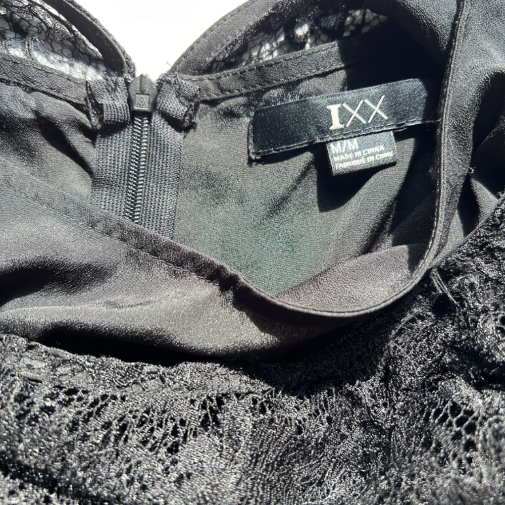 NWT Forever 21 Black Ruffled Lace Mini Dress (M) - Picture 6 of 7